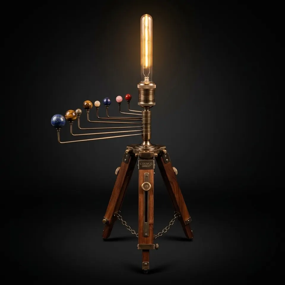 Cosmos Tripod Stand, Lamp with Solar System, Astronomical Lamp, Tripod Lamp
