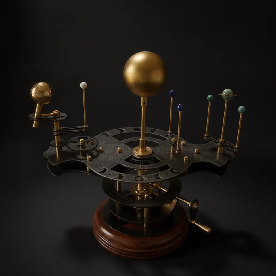 Antique-Style Brass Solar System Orrery, Museum