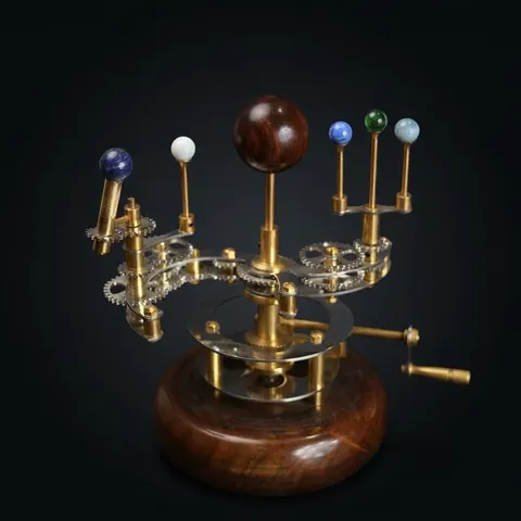 Brass Solar System Orrery, Shelf Display view 1