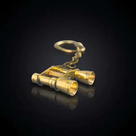 Handmade Brass Binocular Keychain view 1