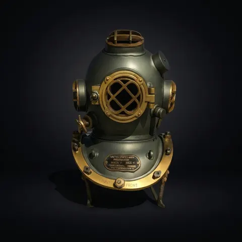 Mark V Deep Sea Diving Helmet with Dark Green Finish view 1