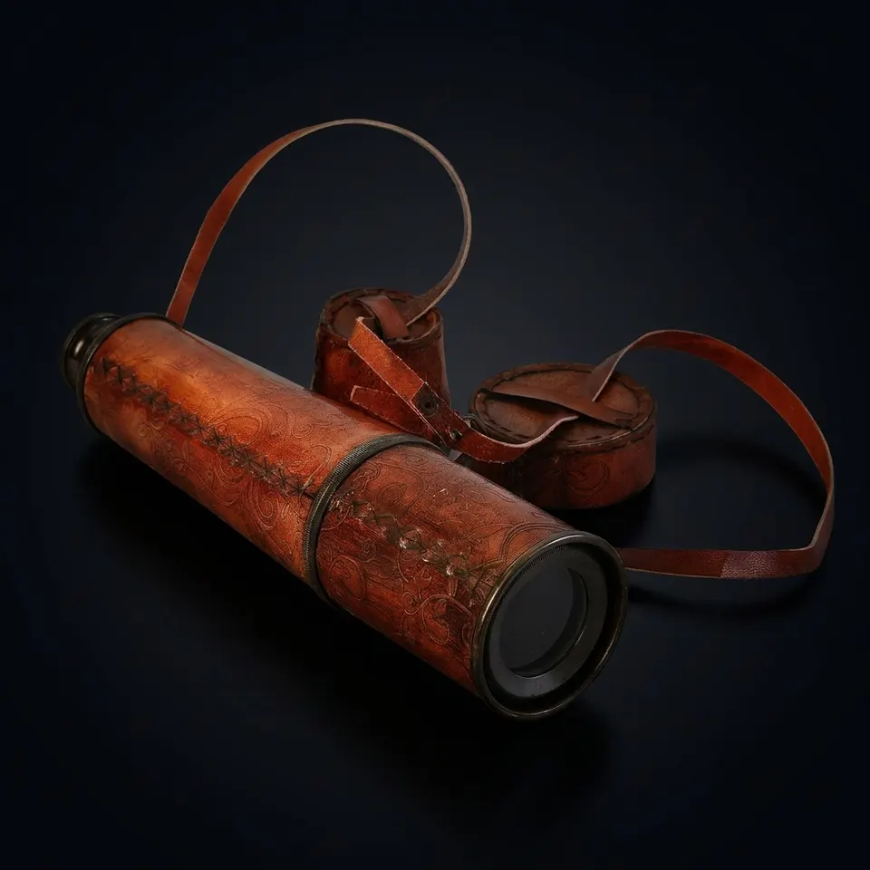 Brass Spyglass Telescope 32" with Leather Case with Sling Belt