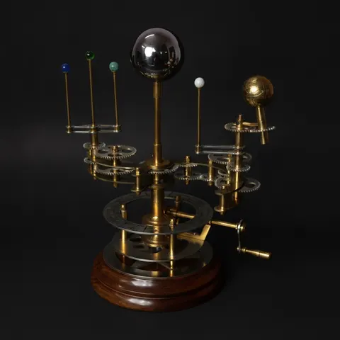 Antique-Style Brass Solar System Orrery, Museum view 1