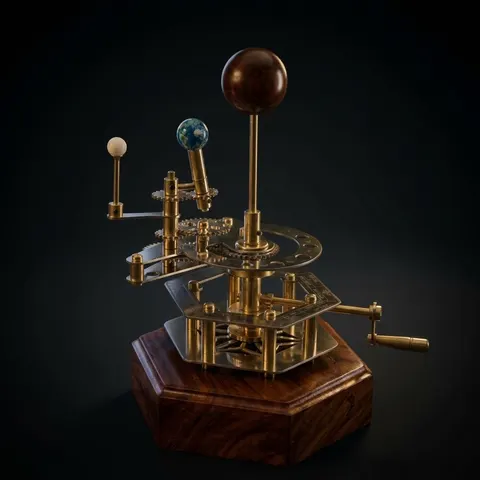 Brass Solar System Orrery, Shelf Display view 1