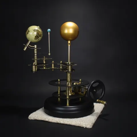 Vintage-Style Brass Solar System Orrery, Museum view 1