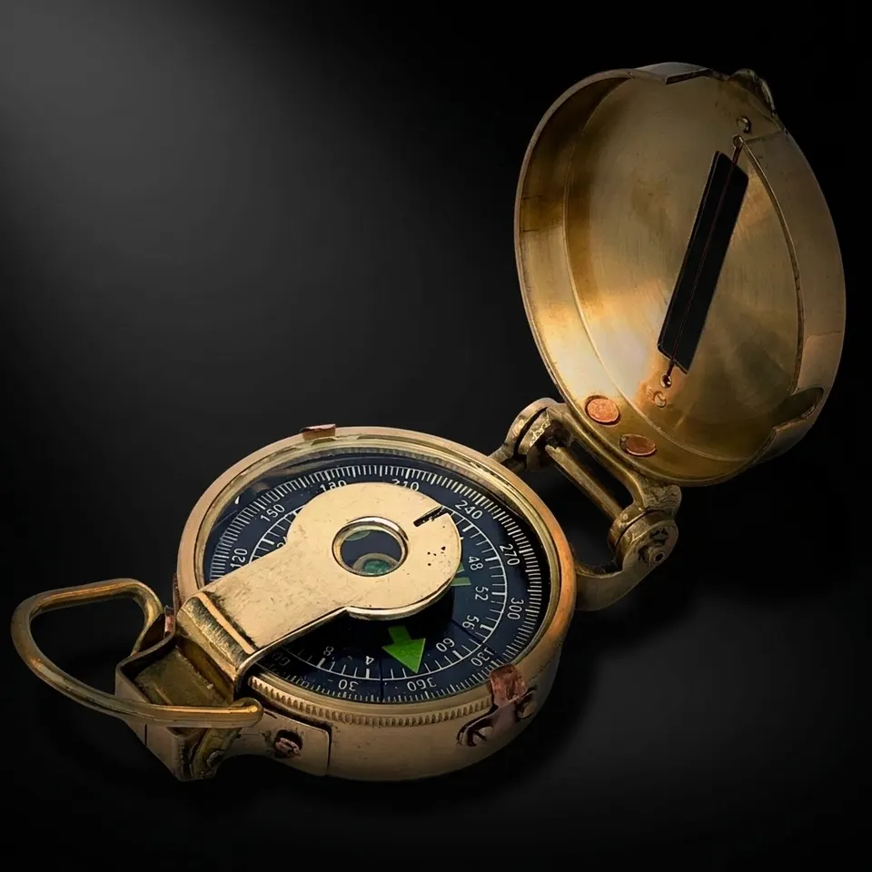 Brunton Compass, Polished Brass