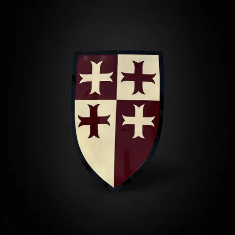 Medieval Templar Knight Shield with Handmade Steel Crusader Wall Décor view 1