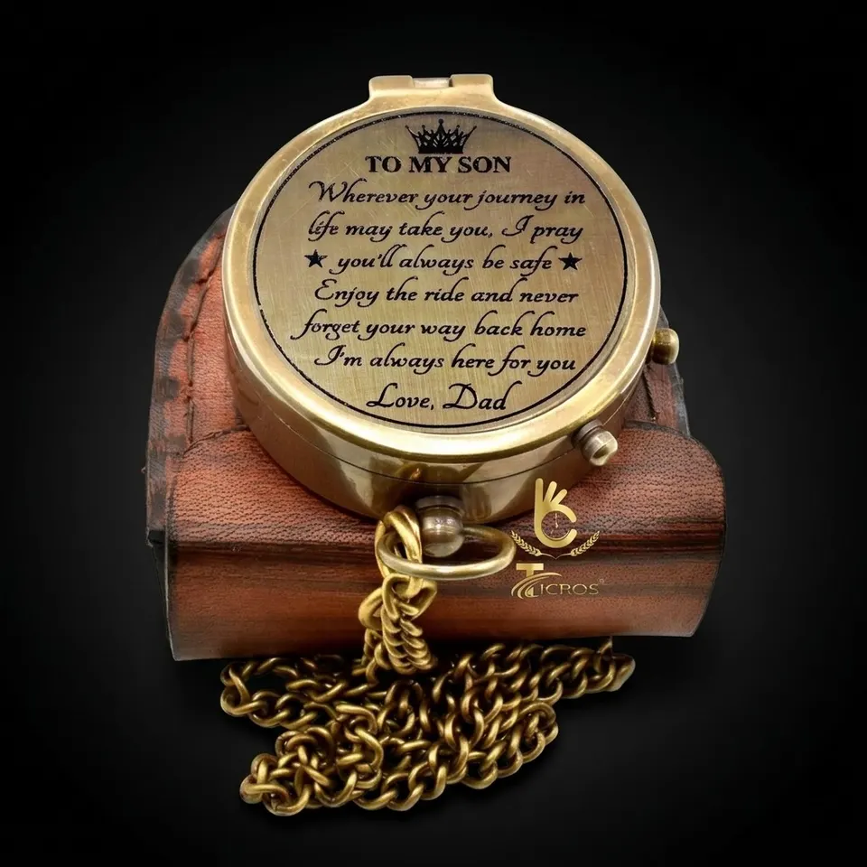 To My Son Compass, Leather Case