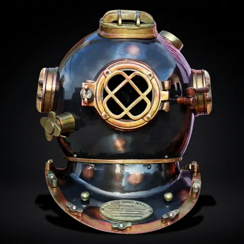 US Navy Mark V Diving Helmet with Dark Antique Finish view 1