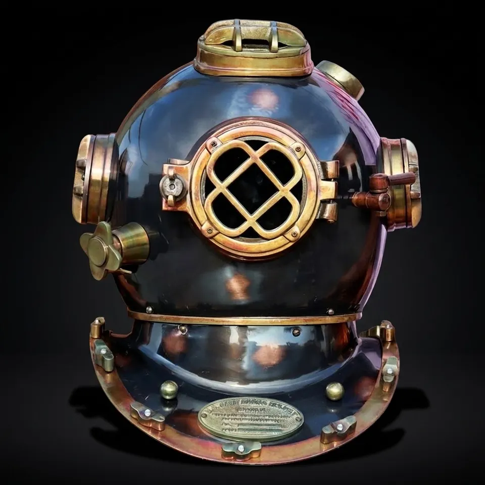 US Navy Mark V Diving Helmet with Dark Antique Finish