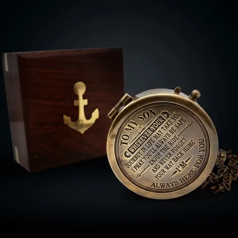 To My Son Compass, Wooden Box view 1