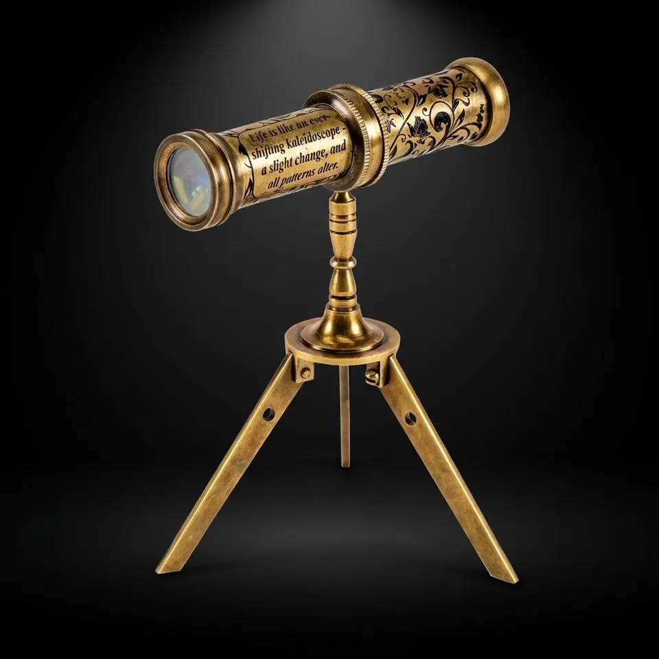 Antique Brass Kaleidoscope with Engraved Detail