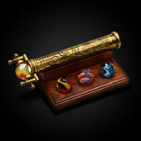 Brass Marblescope with First Surface Mirrors and Stand view 1