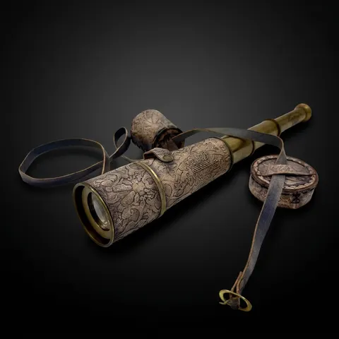 Brass Spyglass Telescope 18" with Leather Case view 1