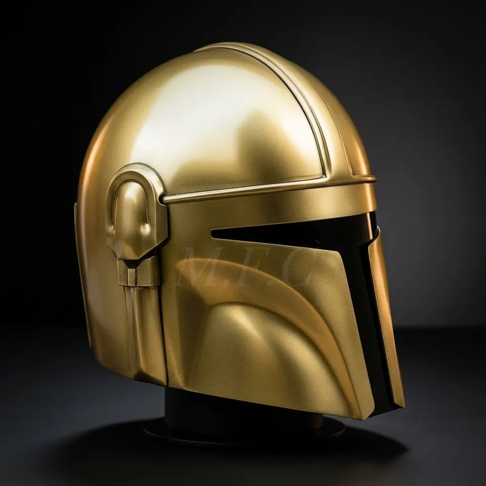 Gold Mandalorian Handmade Steel Helmet — Brass Finish