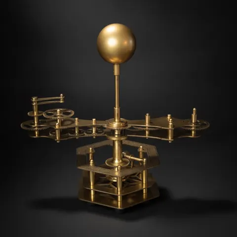 French Antique-Style Brass Orrery, Museum Model view 1