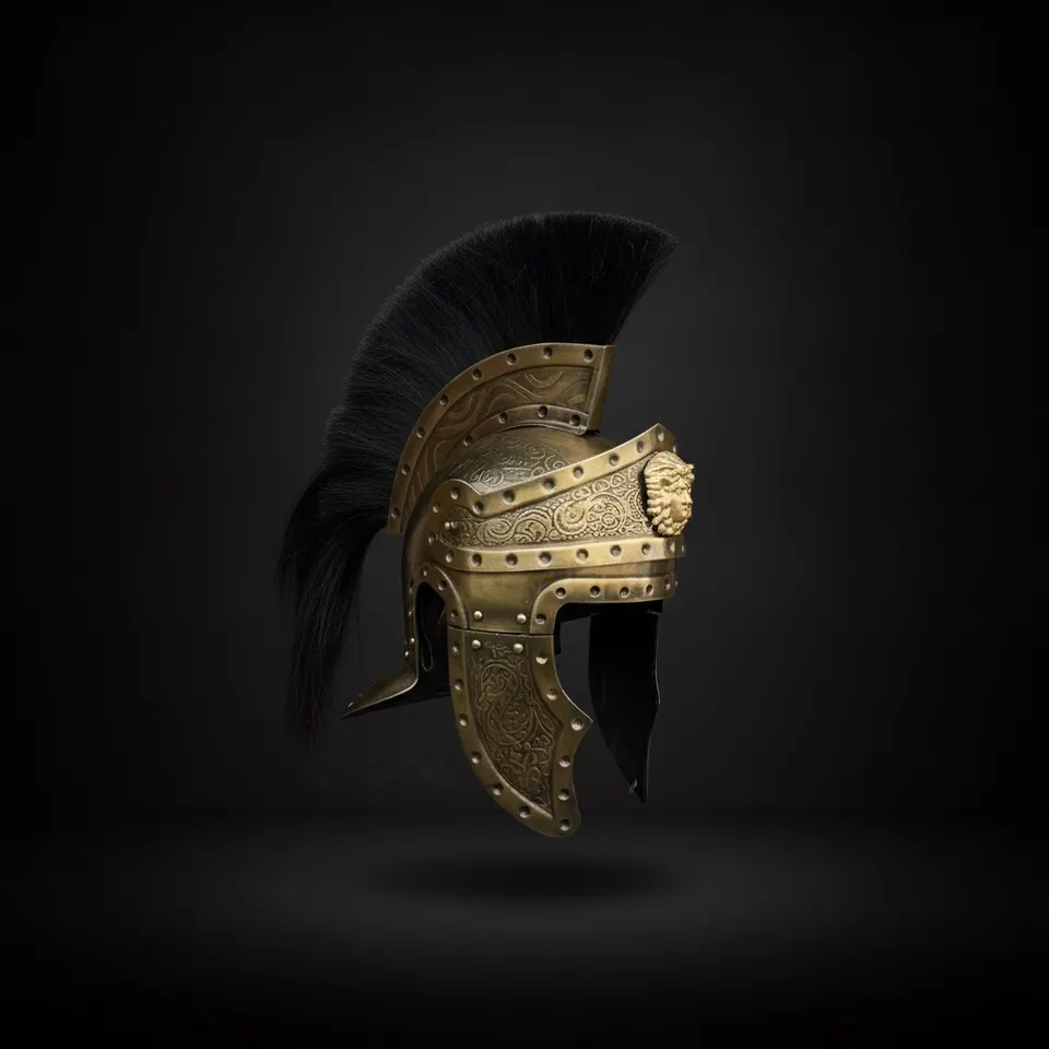 Roman Centurion Queen's Guard Helmet with Display Stand