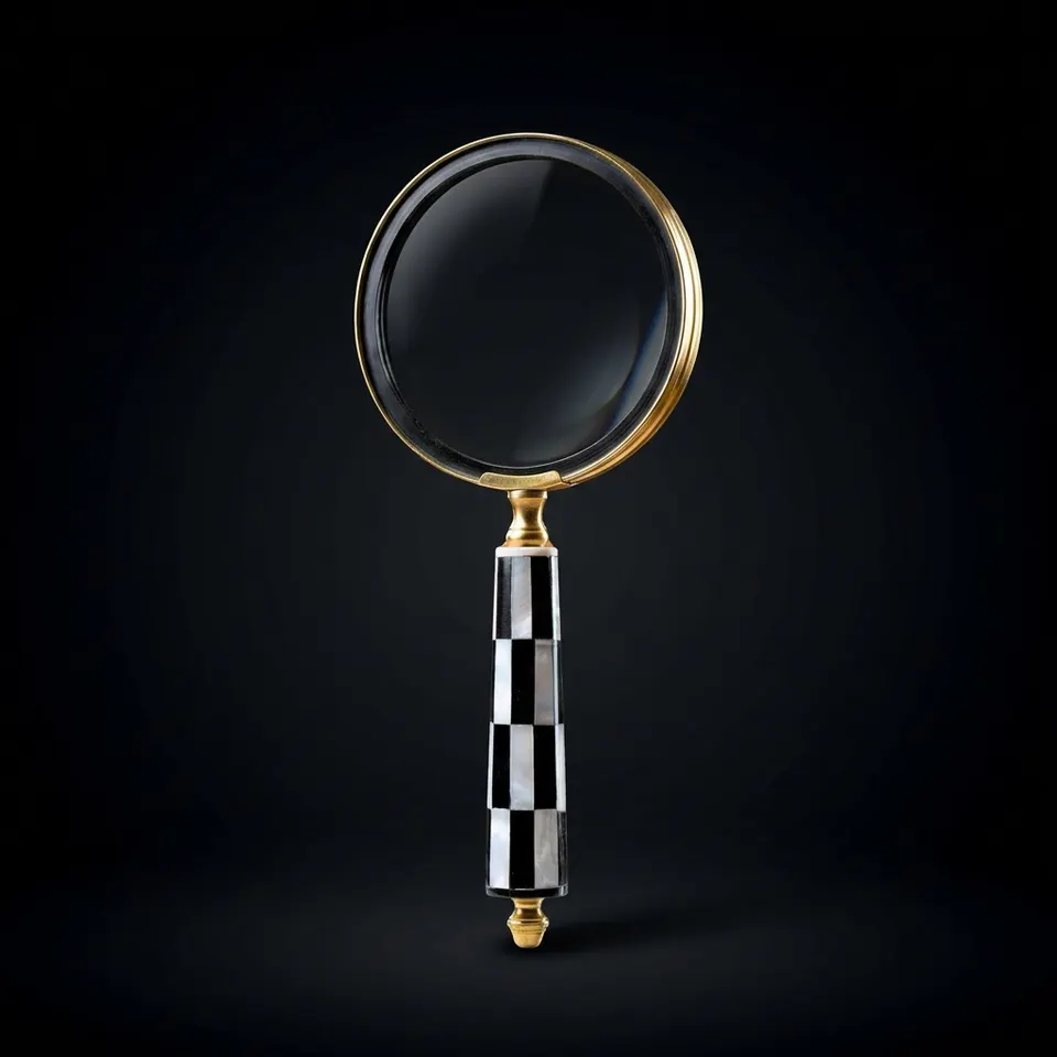 Brass Handheld Magnifier 3.5" with Vintage Handle Profile