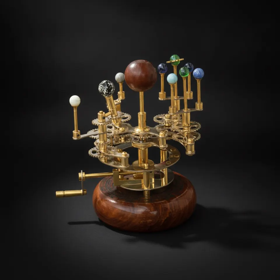 Brass Solar System Orrery, Shelf Display