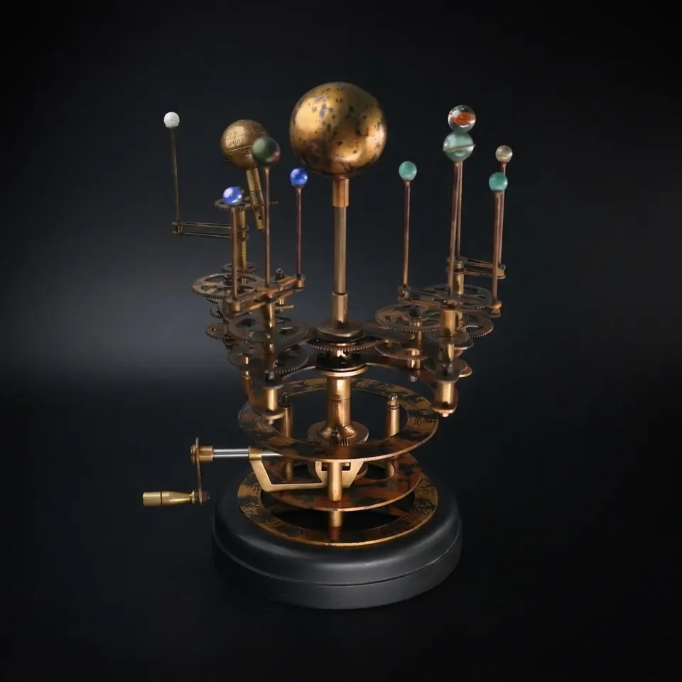 Brass Orrery with Semi-Precious Stone Planets, Museum