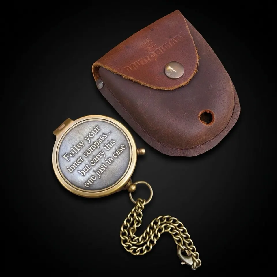 Motivational Compass, Leather Case