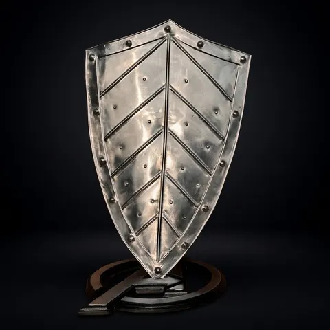 Medieval Knight Steel Heater Shield with Templar Battle view 1