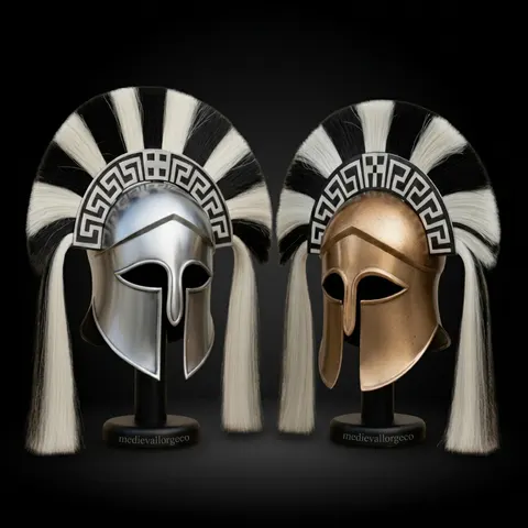 Roman Two-Helmet Combo — Corinthian Bronze Spartan Pair view 1