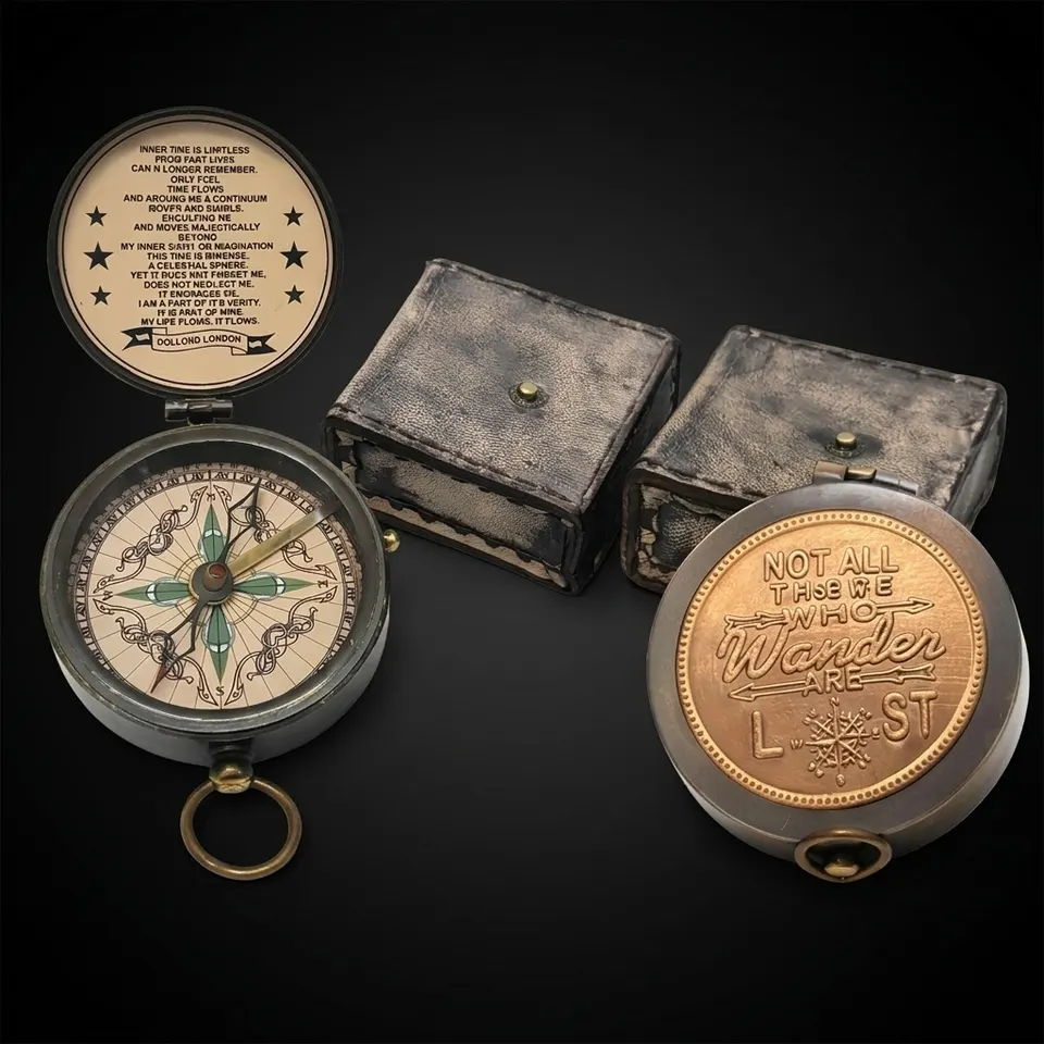 Motivational Compass, Leather Case