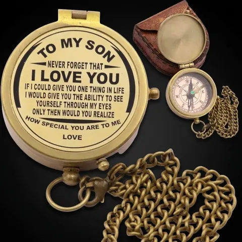 To My Son Compass, Leather Case view 1