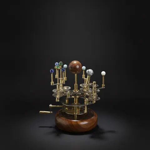 Brass Solar System Orrery, Shelf Display view 1