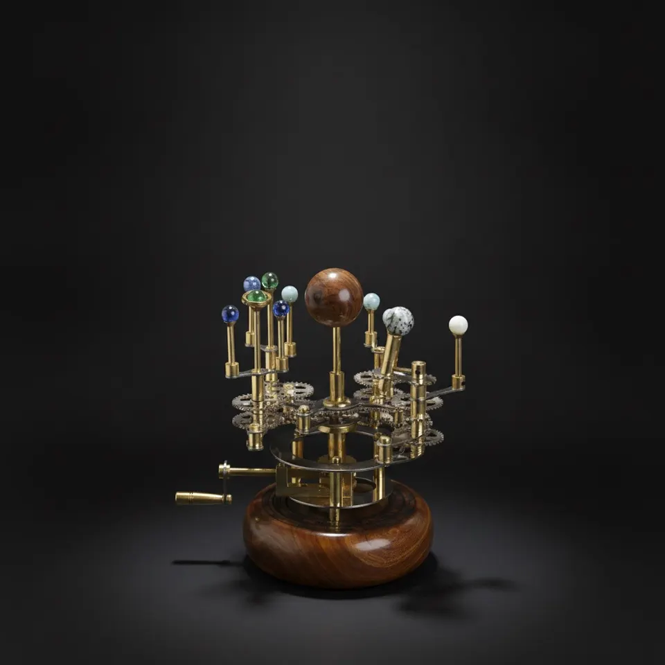 Brass Solar System Orrery, Shelf Display