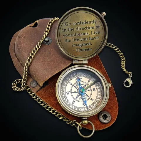 Motivational Compass, Leather Case view 1