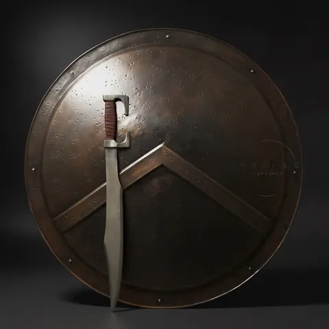 Spartan Style Decorative Shield Helmet — Large Display view 1
