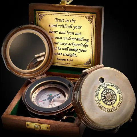 Brunton Compass, Wooden Box view 1