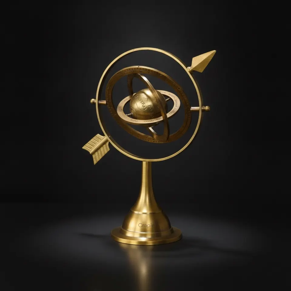 Handmade Brass Armillary Sphere with Arrow