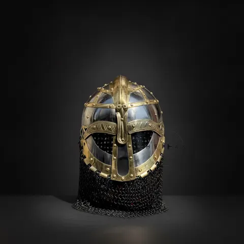 Vendel Viking Helmet — Fully Wearable Steel with Stand view 1