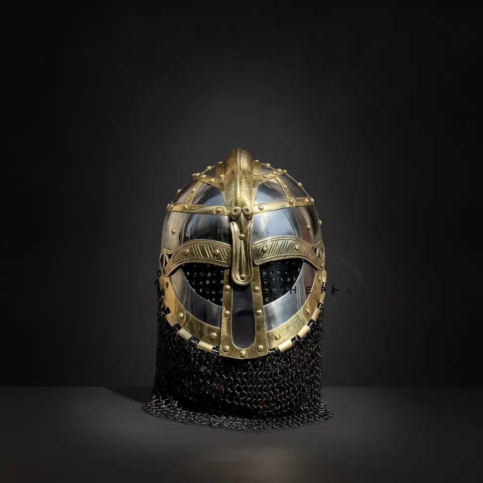 Vendel Viking Helmet — Fully Wearable Steel with Stand