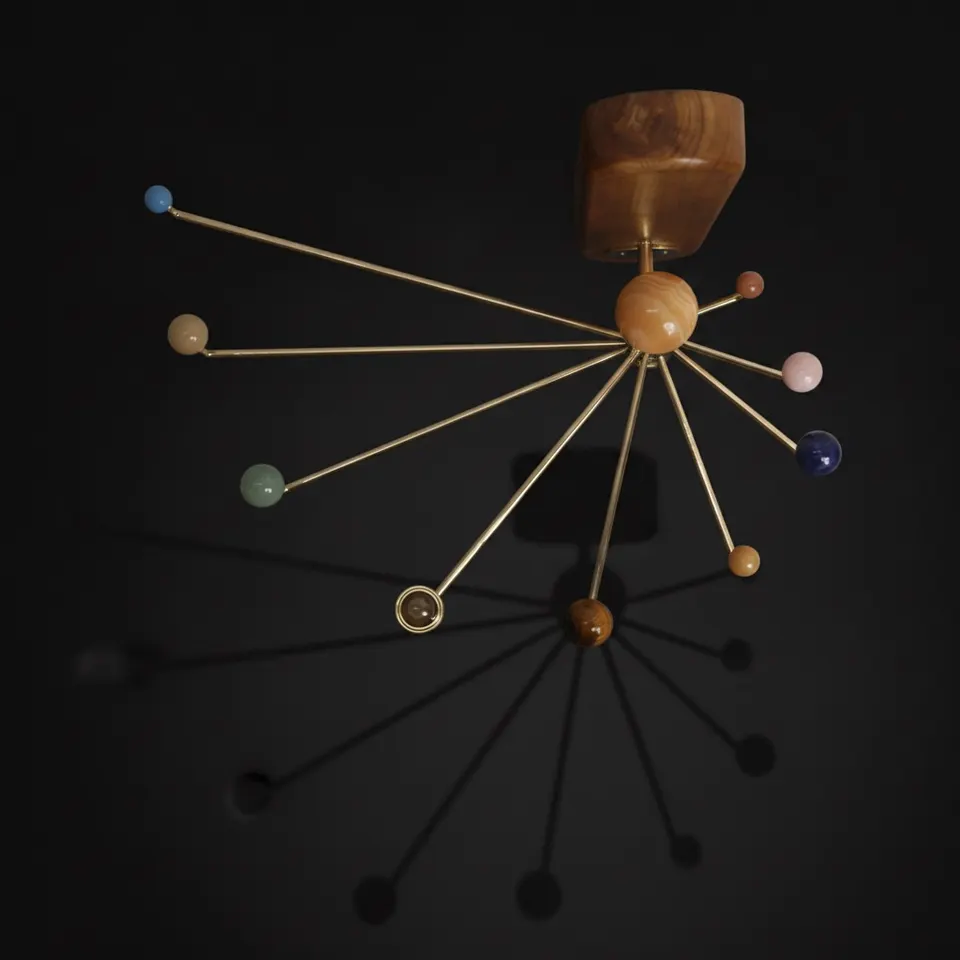 Wall Mount Solar System, with Semi-Precious Stones