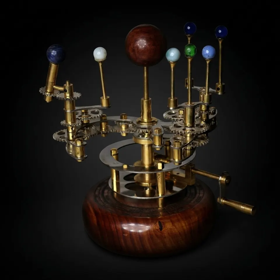 Brass Solar System Orrery, Shelf Display