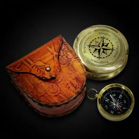 Motivational Compass, Leather Case view 1