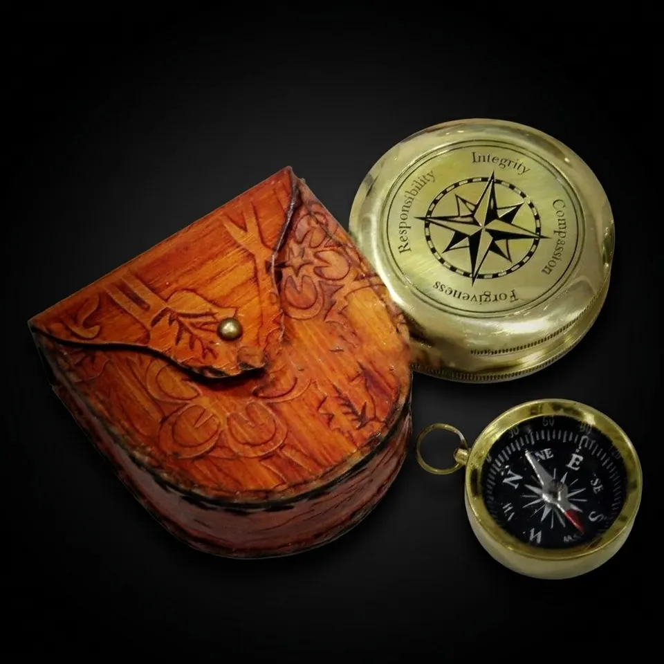 Motivational Compass, Leather Case