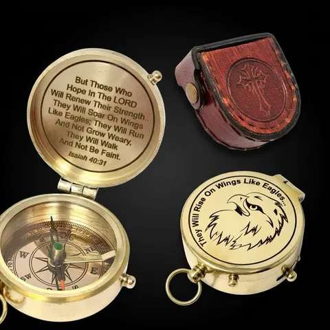 Motivational Compass, Leather Case view 1