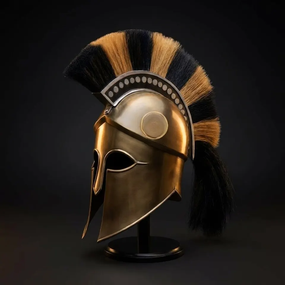 Spartan Warrior Helmet — Bronze Corinthian Decorative