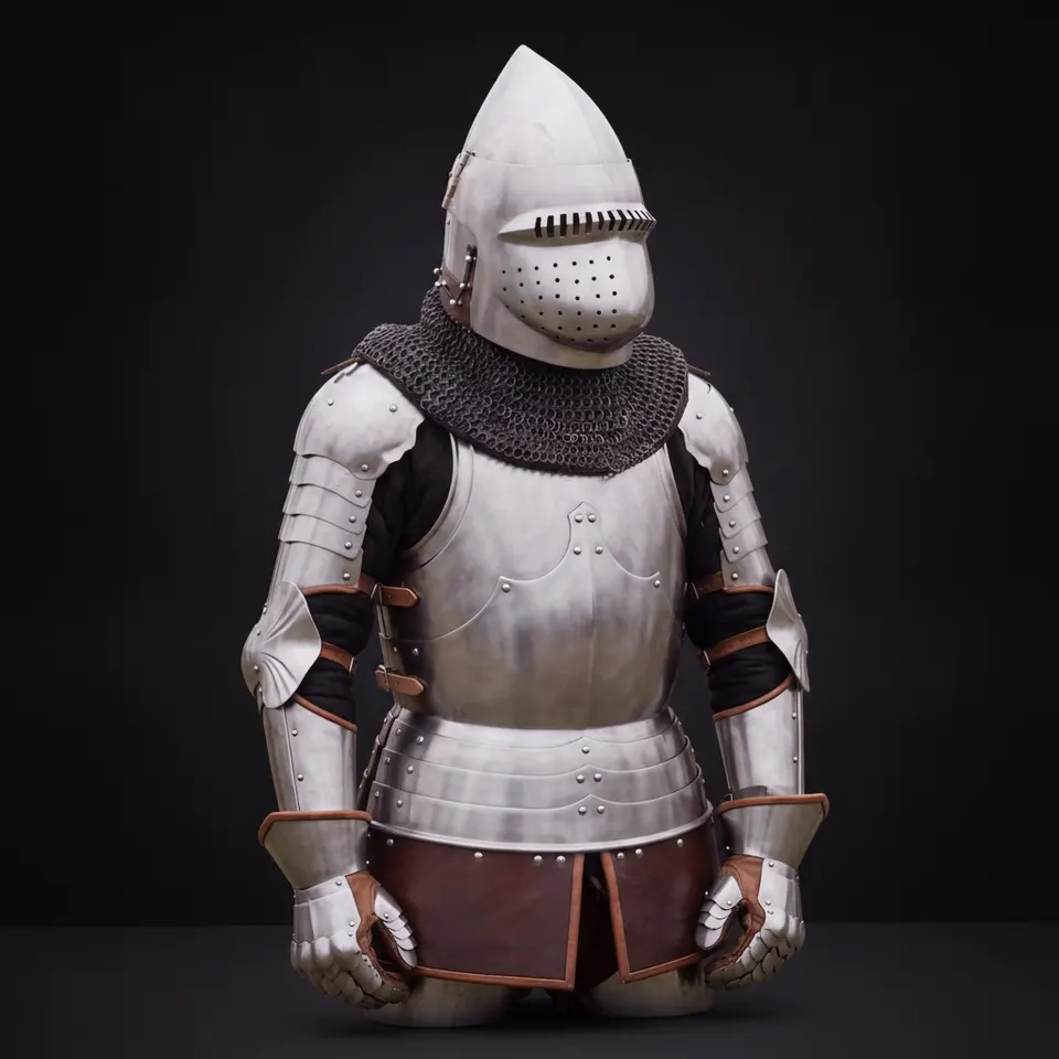 Buhurt Knight Armor with Hounskull Helmet and SCA Steel Suit