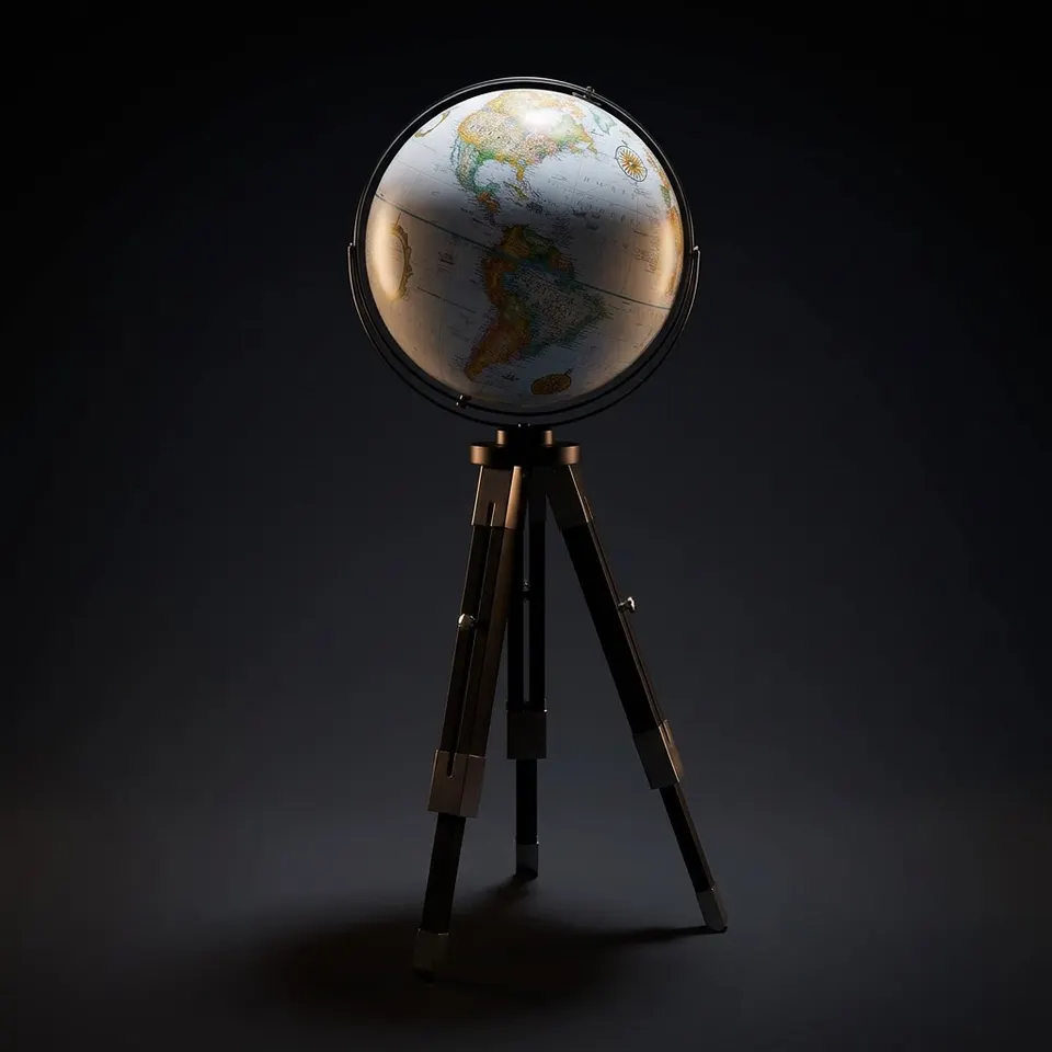 Decorative World Globe with Adjustable Black Stand