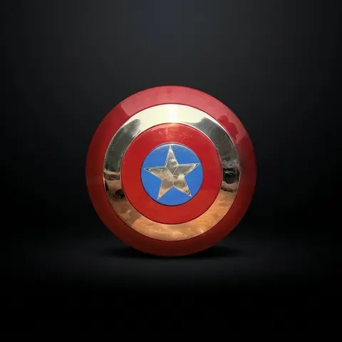 Steel Captain America Shield with Winter Soldier view 1