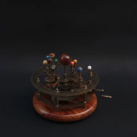 Vintage-Style Brass Solar System Orrery, Museum view 1