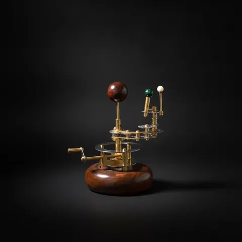 Brass Solar System Orrery, Shelf Display view 1