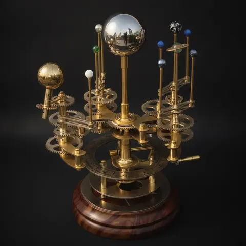 Rustic Brass Solar System Orrery, Museum Model view 1