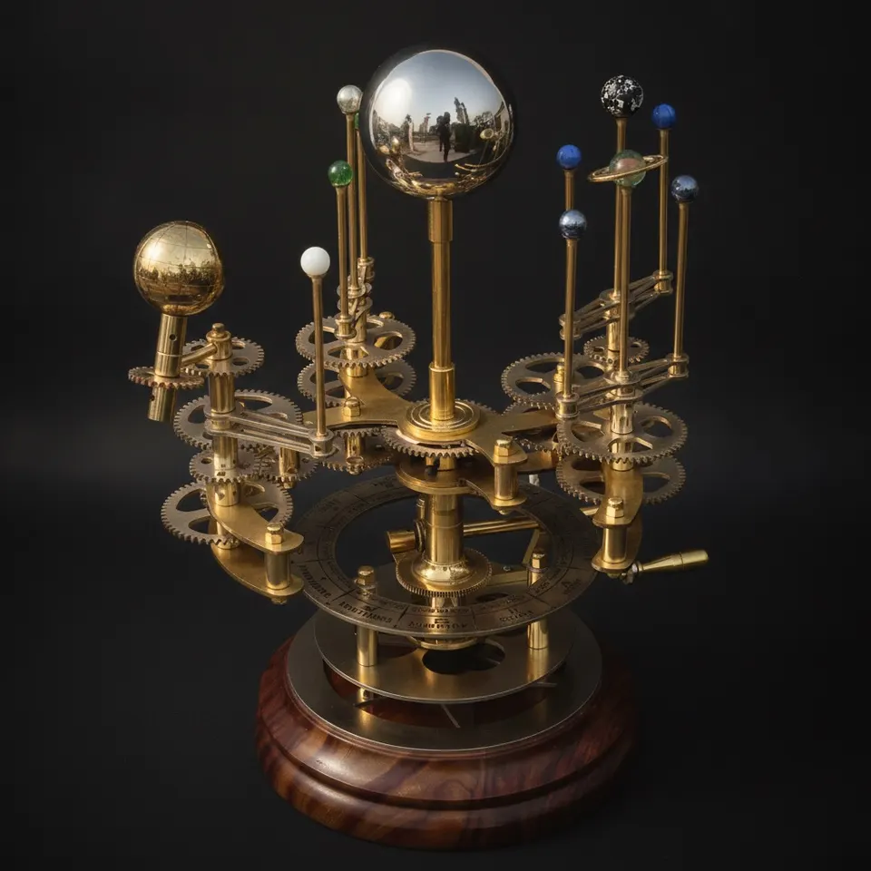 Rustic Brass Solar System Orrery, Museum Model